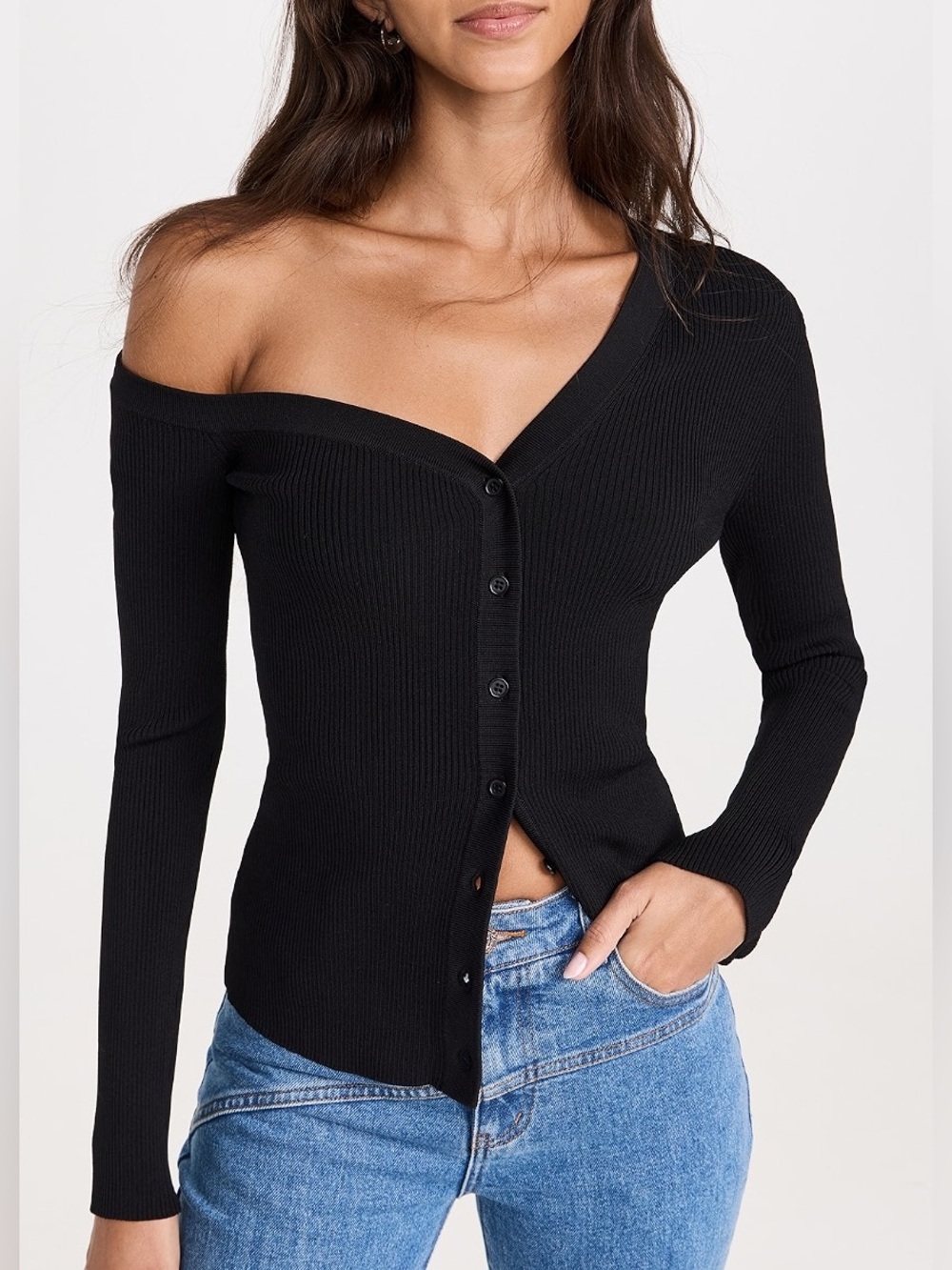 STAUD One Shoulder Craftsman Cardigan